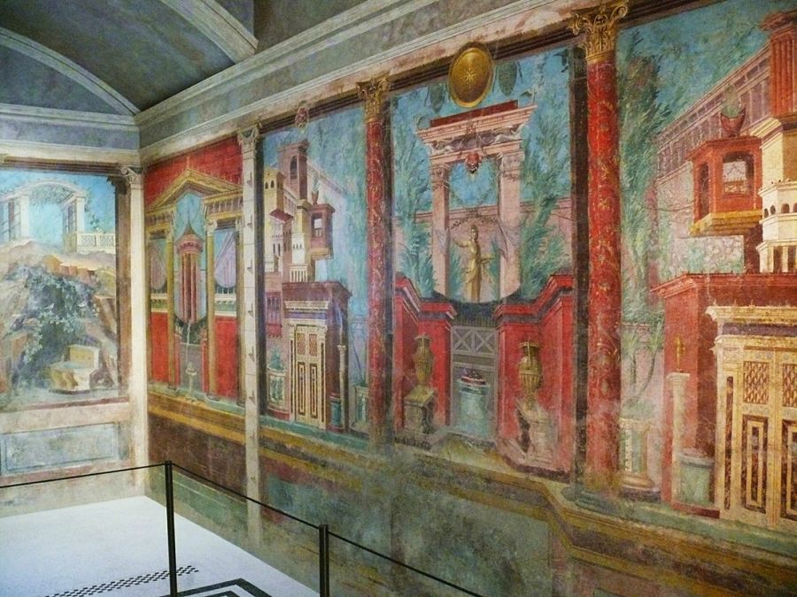 Sono al MET di New York gli spettacolari affreschi di una villa romana di Boscoreale