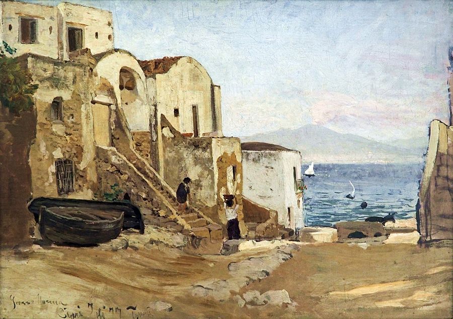 Hans Peter Feddersen - Capri, Marina Grande, olio su tela, 1877 - Museumsberg Flensburg - Ph. Hajottou | Public domain