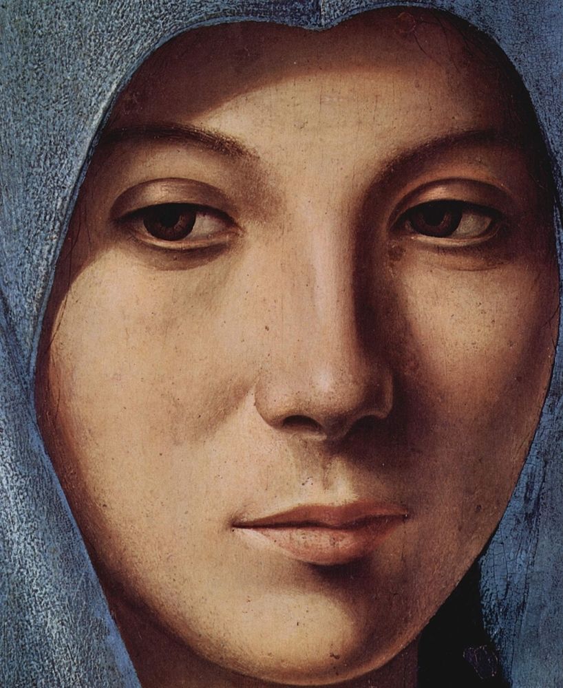 Particolare della Annunciata di Antonello da Messina - Galleria Regionale della Sicilia, Palermo