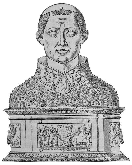 Busto di S. Gennaro in una incisione del 1860
