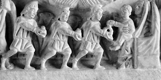 Adorazione dei Magi, part. del Sarcofago di Adelfia, IV sec. d.C., Museo Archeologico "P. Orsi", Siracusa