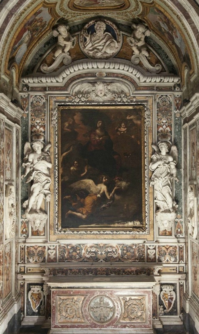 Scorcio della Cappella dell'Assunta, con l'omonimo dipinto del Guercino, XVII secolo, Chiesa di S. Francesco delle Monache, Aversa (Ce) - Ph. Comune di Aversa