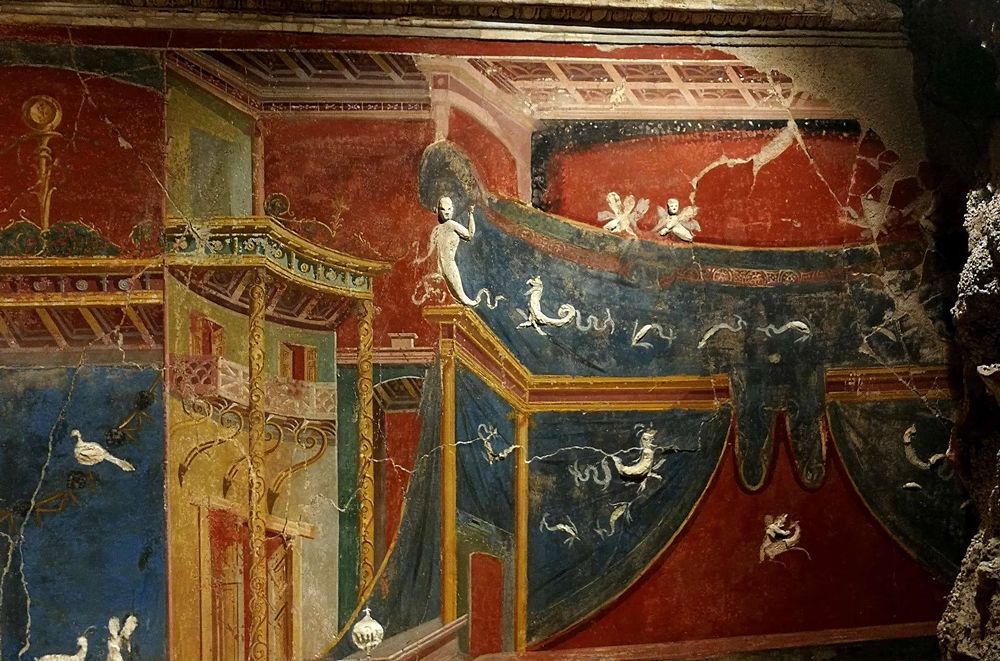 Part. degli affreschi del tablinum della villa romana di Positano - Ph. © Laura Noviello