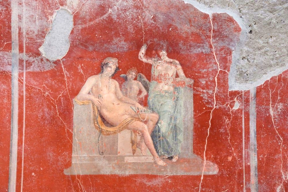 Venere, Adone e Eros, affresco dalla Casa con Giardino, Pompei