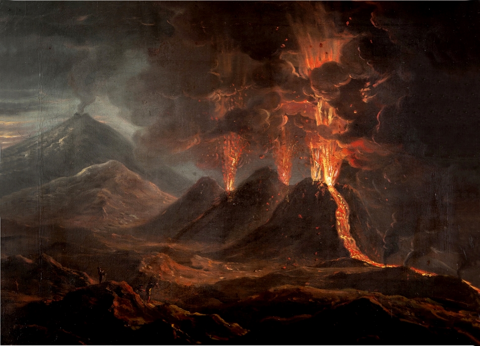 Coplestone Warre Bampfylde, A view of a Great Eruption on the South side of Mount Aetna in Sicily taken on the spot on the night of 19th of June 1766 | Collezione privata 