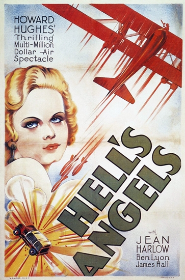 Hell's Angels (1930), manifesto del film di Howard Hughes con la fotografia di Tony Gaudio - Image by wikipedia