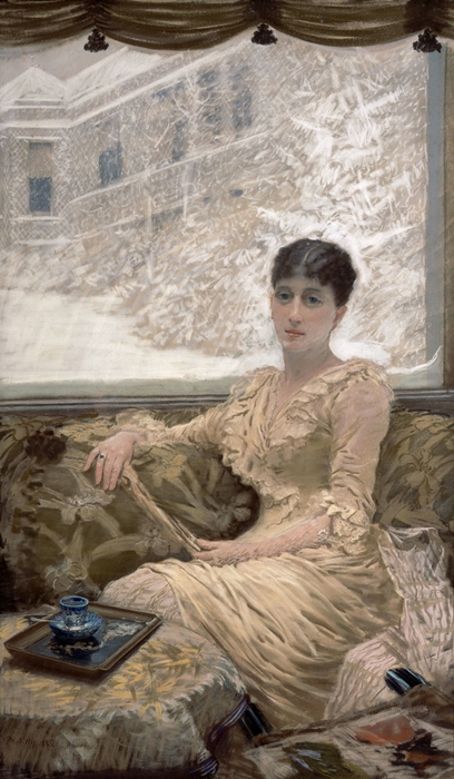 Giuseppe De Nittis, Giornata d'inverno (ritratto di Léontine), pastello, 1882 - Pinacoteca De Nittis, Barletta (BT)