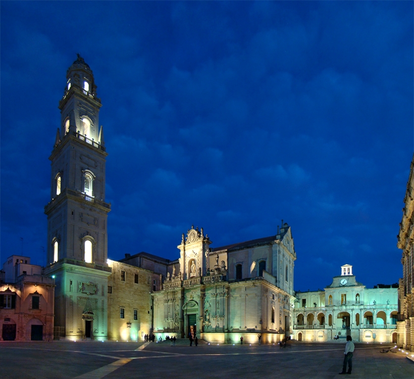 Scorcio serale di Piazza del Duomo, Lecce, XVIII secolo
