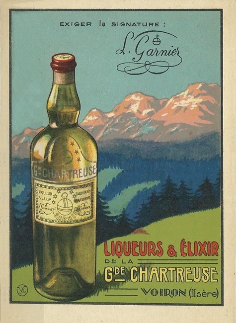 Antica pubblicità del liquore Chartreuse