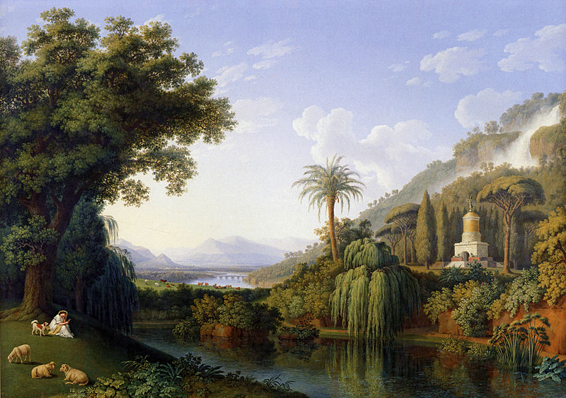 Jakob Philipp Hackert, Giardino Inglese della Reggia di Caserta, olio su tela, XVIII sec.