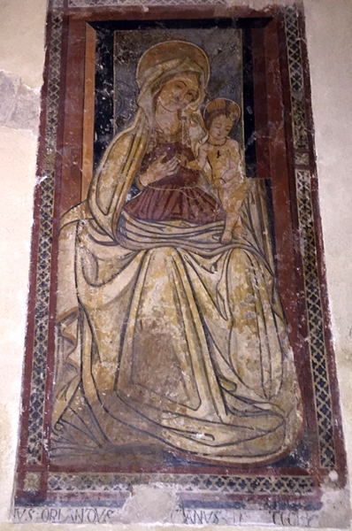 Madonna con Bambino, affresco, XVI sec., Abbazia della Sambucina, Luzzi (Cs)