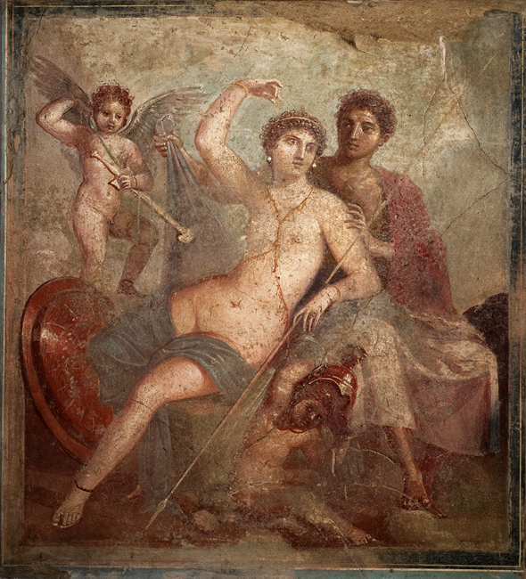 Marte e Venere, affresco da Pompei, I sec. d.C. - Museo Archeologico Nazionale, Napoli