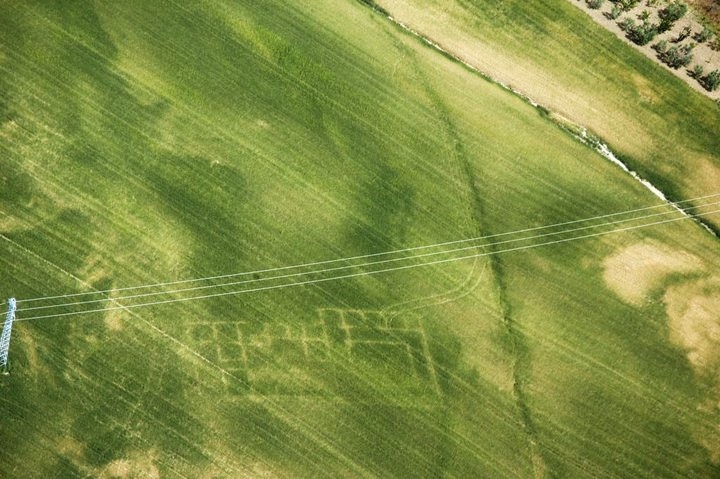 Tracce archeologiche nella Valle del Carapelle, rilevamento aereo - Image by Università di Foggia