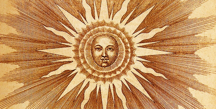 Il sole divinizzato in una antica incisione