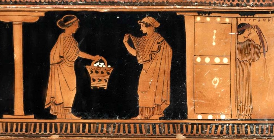Part. di pyxis, V sec. a.C., British Museum, Londra | © The Trustees of the British Museum