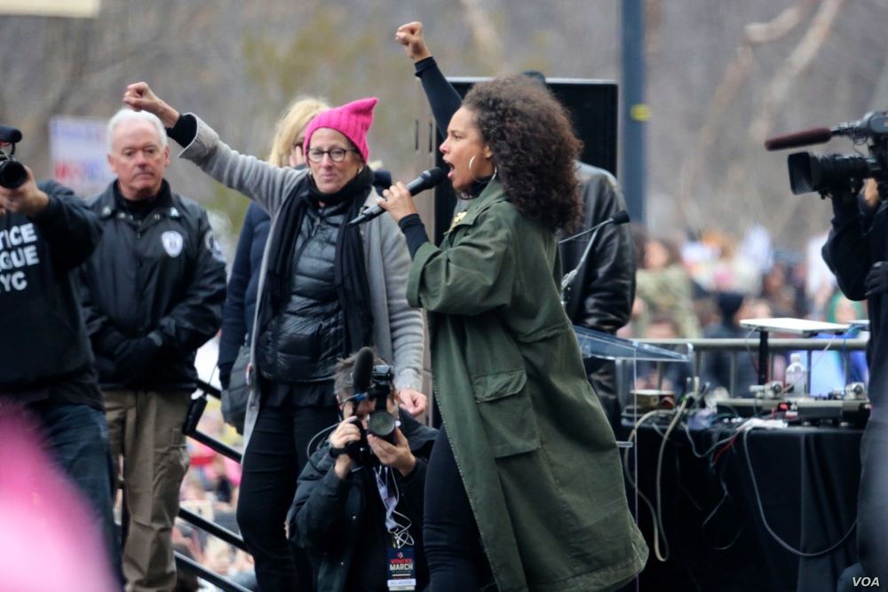 Alicia Keys a Washington durante la Women's March del 2017 | Image source