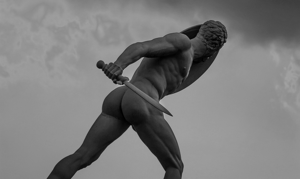 Gladiatore Borghese, copia dall'originale greco del I sec. a.C. esposto al Louvre, Castello di Cjarlottenburg, Berlino