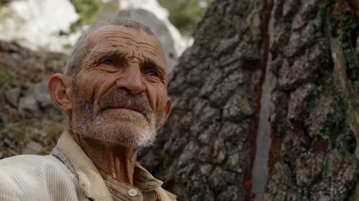 Il vecchio pastore in una scena del film