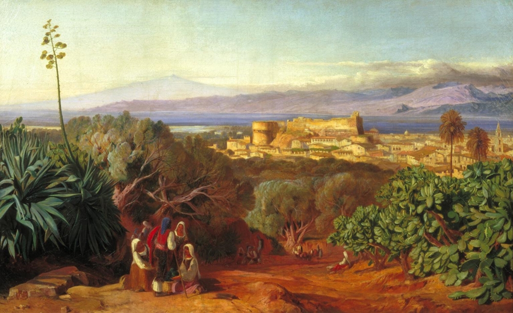 Edward Lear, Veduta di Reggio Calabria e dello Stretto di Messina, 1852 - Tate Gallery, Londra