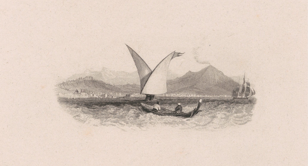 Napoli, incisione su disegno di J. M. William Turner, 1829 - Yale Center for British Art