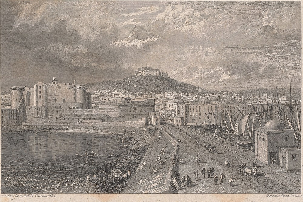 Napoli dal Molo, incisione su disegno di J. M. William Turner, 1820 - Image source