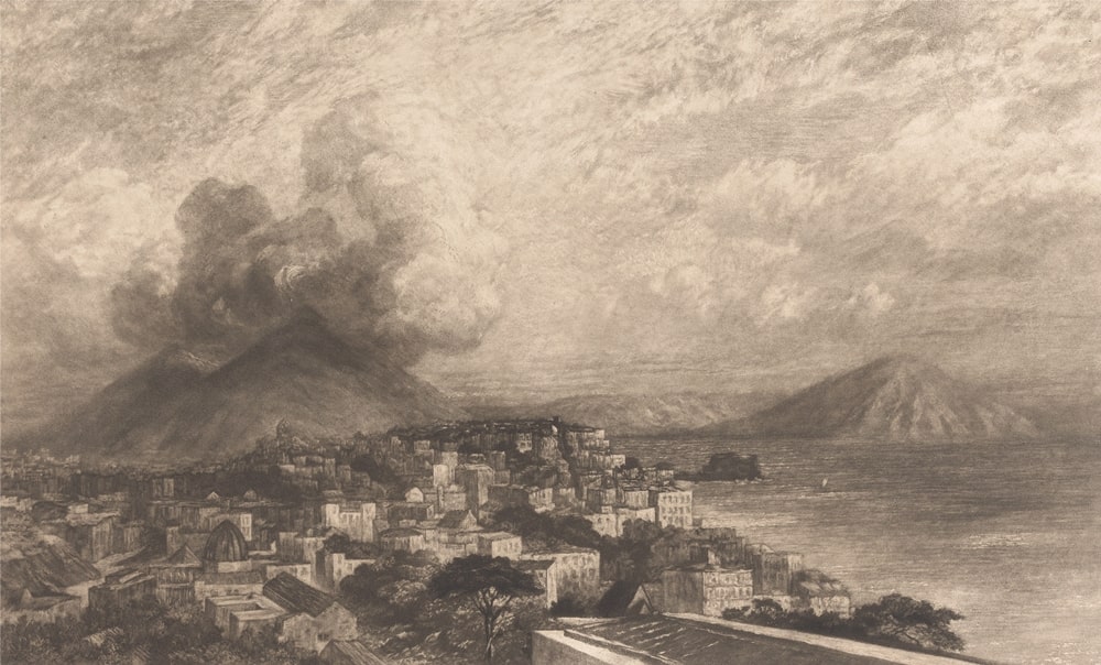Vesuvio dalla Baia di Napoli, incisione da disegno di J. M. William Turner, 1895 - Image source