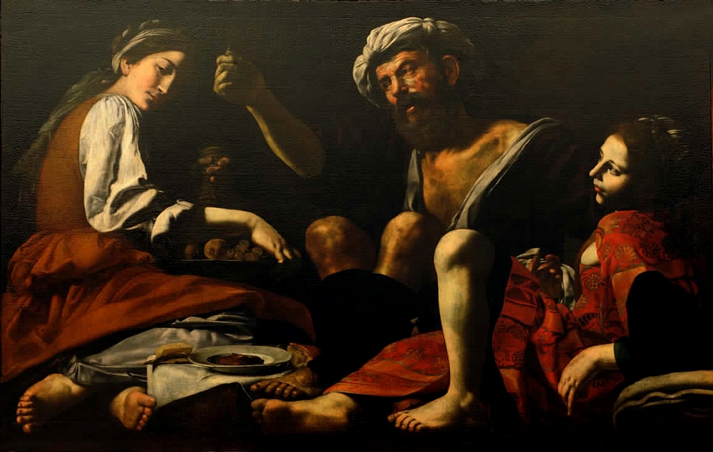 Battistello Caracciolo, Lot e le figlie, olio e tempera su tavola, 1625 ca. - Galleria Nazionale delle Marche
