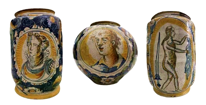 Alcuni esemplari di maioliche di Gerace, XVII secolo
