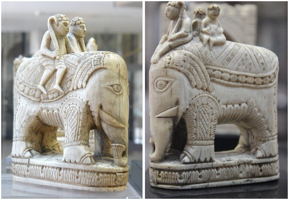Scacchiera di Carlo Magno, due esemplari di elefante (alfiere), avorio, manifattura dell'Italia meridionale, XI sec. - Images from wikipedia
