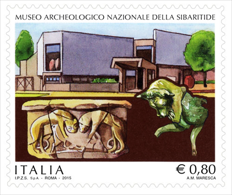 Il francobollo di Poste Italiane dedicato al Museo archeologico nazionale della Sibaritide